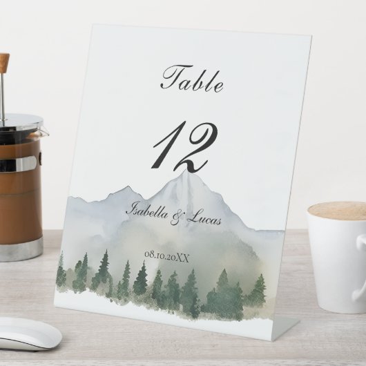 Rustikale Tischnummer der Wälder und Berge Sockelschild (In Situ)