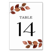 Rustikale Tischnummer für Herbst (Vorderseite)