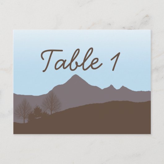 Rustikale Tischnummer im Gebirge (Vorderseite)