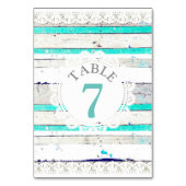 Rustikale Tischnummer-Karte für Holz und Spitzen Tischnummer (Vorderseite)