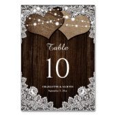 Rustikale Tischnummer-Karten aus Holz Tischnummer (Rückseite)