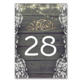 Rustikale Tischnummer-Karten mit Spitzen-Spitzen Tischnummer (Vorderseite)