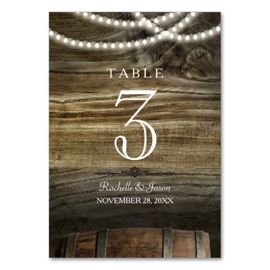 Rustikale Tischnummern (Rückseite)