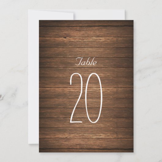 Rustikale Tischnummern (Rückseite)
