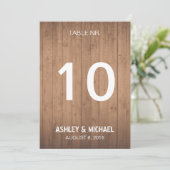 rustikale Tischnummern aus Holz (Stehend Vorderseite)