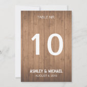 rustikale Tischnummern aus Holz (Rückseite)