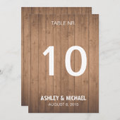 rustikale Tischnummern aus Holz (Vorne/Hinten)