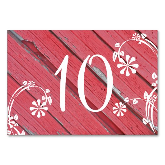 Rustikale Tischnummern aus Rotem Land (Vorderseite)