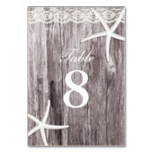 Rustikale Tischnummern aus Stachelholz (Rückseite)