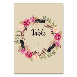 Rustikale Tischnummern Boho Tischnummer Card