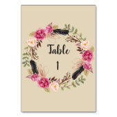 Rustikale Tischnummern Boho Tischnummer Card (Rückseite)