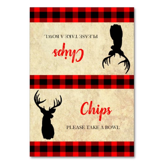 Rustikale Tischnummern für die Jagd auf Buffets (Vorderseite)