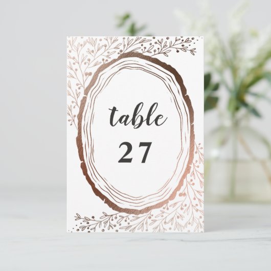 Rustikale Tischnummern für Hochzeiten aus Holz (Stehend Vorderseite)