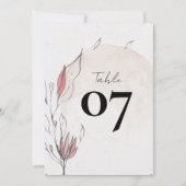 Rustikale Tischnummern für Hochzeiten in Wasserfar (Vorderseite)