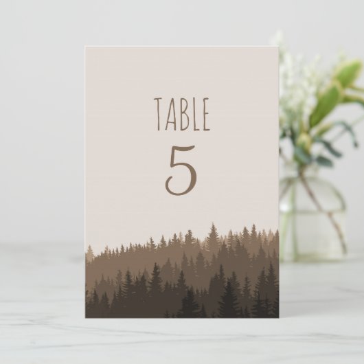 Rustikale Tischnummern in Braun (Stehend Vorderseite)