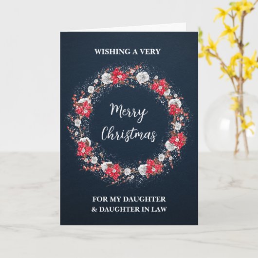 Rustikale Tochter und Tochter im Gesetz frohe Weih Karte (Gelbe Blume)