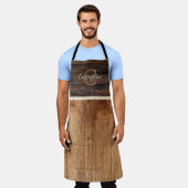 Rustikale Ton-Monogramm-Braune und Tan-Schürze Schürze (Getragen)