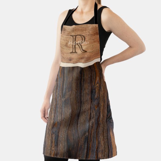 Rustikale Ton-Monogramm-Tan und braune Schürze (InSitu)