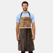 Rustikale Ton-Monogramm-Tan und braune Schürze (Getragen)