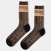 Rustikale Tone Monogram Brown and Tan Socks Socken (Linkes Detail)