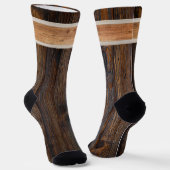 Rustikale Tone Monogram Brown and Tan Socks Socken (Gewinkelt)