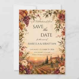 Rustikale Toskana | Herbstliche Weinberghochzeit Save The Date