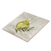 Rustikale Toskana Olivenöl Flasche Wasser Farben Fliese (Seite)