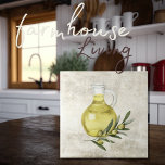 Rustikale Toskana Olivenöl Flasche Wasser Farben Fliese<br><div class="desc">Aquarelloliven & Äste werden im Imitat entworfen. Dieses Design wurde um eine Flasche Olivenöl ergänzt,  um ihm ein toskanisches Aussehen zu verleihen. Mix & Match mit anderen Fliesen für Ihren perfekten Look. 100% Kundenzufriedenheit mit "Zazzle" jeden Tag.</div>