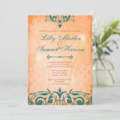 Rustikale, toskanische aquamarine einladung (Stehend Vorderseite)