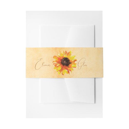 Rustikale toskanische Sonnenblume Personalisiert Einladungsbanderole (Vorderseite Beispiel)