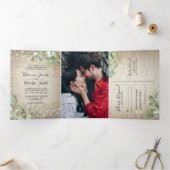 Rustikale toskanische Vegetation auf einer Hochzei Dreifach Gefaltete Einladung (Innenseite)