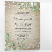 Rustikale toskanische Vegetation auf einer Hochzei Dreifach Gefaltete Einladung (Innen Erste Seite)