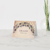 Rustikale toskanische Wedding Ölzweige Karte (Vorderseite)