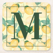 Rustikale toskanische Zitronen und Grünpflanzen Rechteckiger Pappuntersetzer (Vorderseite)