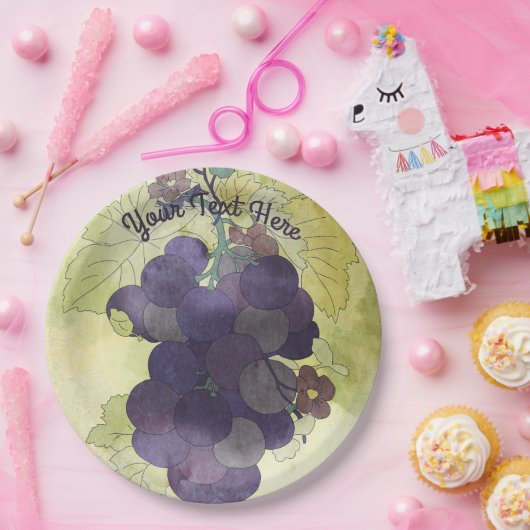 Rustikale Trauben Personalisiert Pappteller (Party)