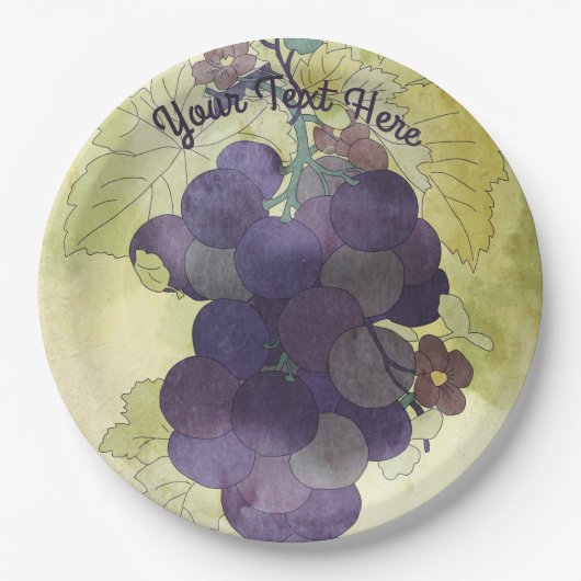 Rustikale Trauben Personalisiert Pappteller (Vorderseite)