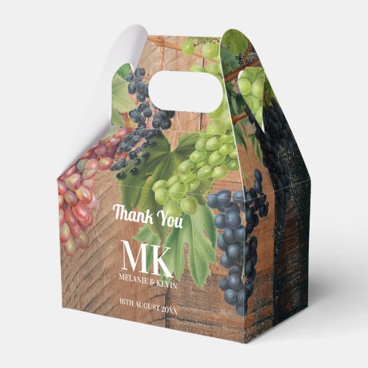 Rustikale Trauben- und Traubenmonographie Geschenkschachtel (Vorderseite)