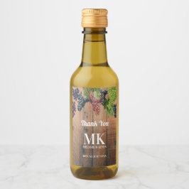 Rustikale Trauben- und Traubenmonographie Weinetikett