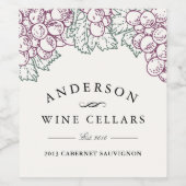 Rustikale Trauben | Zuhause Winemaker Weinetikett (Einzelnes Label)