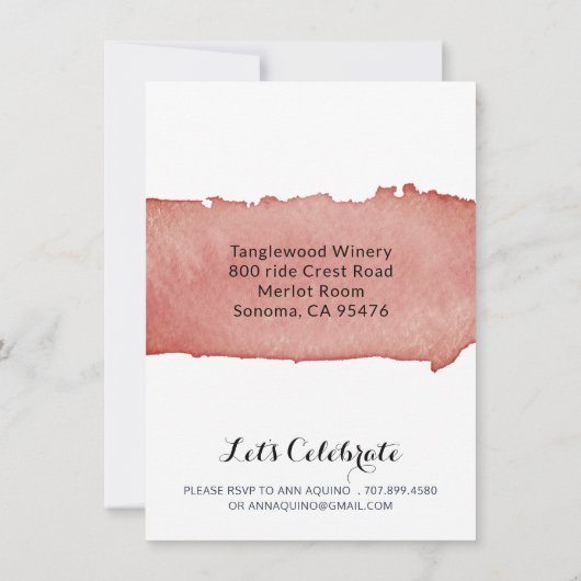 Rustikale Traubenweine zum Hochzeitsempfang Einladung (Rückseite)