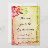 Rustikale Träume wahr Hochzeitsfeiern Einladung (Vorderseite)
