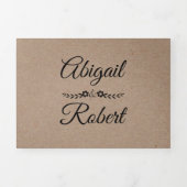 Rustikale Trauung mit schwarzem Typografie Dreifach Gefaltete Einladung (Cover)