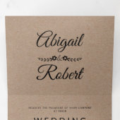 Rustikale Trauung mit schwarzem Typografie Dreifach Gefaltete Einladung (Innen Erste Seite)