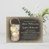 Rustikale Tree Candle Wedding Einladungen (Stehend Vorderseite)