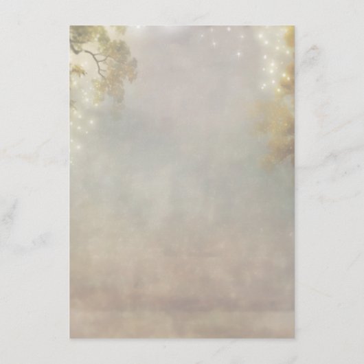 Rustikale Tree Lights Bracnhes Hochzeitsinformatio Begleitkarte (Rückseite)