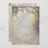 Rustikale Tree Lights Bracnhes Hochzeitsinformatio Begleitkarte (Vorne/Hinten)