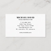 Rustikale Tree Yoga Instructor Business Card Visitenkarte (Rückseite)