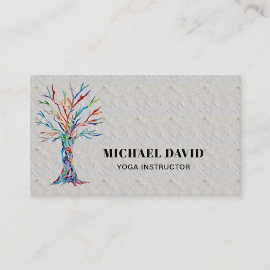 Rustikale Tree Yoga Instructor Business Card Visitenkarte (Vorderseite)