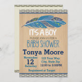 Rustikale Tribal Baby Shower Invitation (Junge) Einladung (Vorne/Hinten)