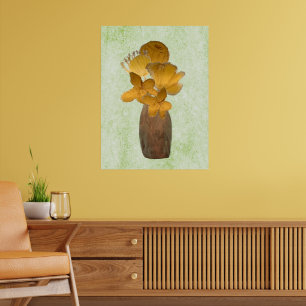 Rustikale Trockenblumen in Vasen-Wasserfarbe Poster